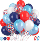 Red and Blue Balloons 50 Pcs 12 Inch Navy Red Pearl Light Latex Balloon | Red Blue — 1