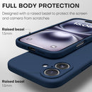 CellEver Heavy-Duty Silicone Case for iPhone 16 [Camera Protection] [Anti-Oil Coating] Military Drop Protection, Soft Scratch-Free Interior, Navy Blue — 4