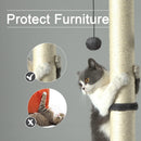 PEEKAB 32" Tall Cat Scratching Post Sisal Scratch Posts,with Hanging Ball and Self-Massage Brush Vertical Scratcher for Indoor Cats and Kittens Gray 32inches — 3