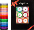LIUYAXI 3/8 Inch Satin Ribbon Set – 20 Rolls Rainbow Ribbon, 5 Yards Each (Total 100 Yards), Decorative Ribbon for Gift Wrapping, Crafts Hair Bows, Flower Bouquet, Wedding Party Decorat | 2/5"X100Yards — 6