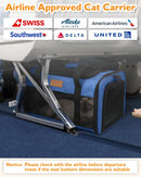 PETUX Airline Approved Pet Carrier for Small Cats up to 12 lb, Blue