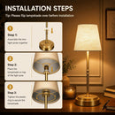 Rechargeable Cordless Table Lamp, Nightstand to End Table,Gold,1 Pack — 8
