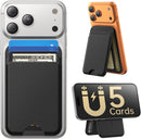 for MagSafe Wallet with Stand, 5 Card Holder, Slim Leather Magnetic Wallet for iPhone 18/17/16/15/14/13/12 Pro Max Plus Air Series, 3 Card Slots & 1 Cash Slot,Black photo 1