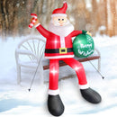 8 FT Inflatable Sitting Santa Claus Christmas Outdoor Decorations, Blow Up Santa Claus with Gift Bag Sitting on Roof Wall Tree Chair, Outdoor/Indoor Decorations for Street House Patio Bench Shrubs — 1