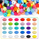 FIVEIZERO 180PCS Silicone Lentil Beads, 30 Colors 12mm Spacer Beads — 1