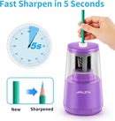 JARLINK Electric Pencil Sharpener, Heavy Duty Helical Blade, Auto Stop | Purple — 2