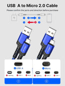 JSAUX Micro USB Cable Charger 2-Pack 6Ft for Android/Kindle/PS4 Controller 2