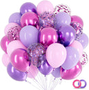 Pink and Purple Balloons, 68PCS 12 Inch Metallic Purple Pink Confetti Latex Balloons with Ribbon, Party Balloons for Girls Birthday Baby Shower Wedding Party Decorations | Pink Purple — 1