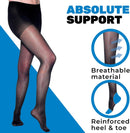ABSOLUTE SUPPORT Women Sheer Compression Pantyhose 20-30mmHg, Black/XL | X-Large — 4