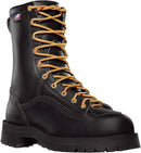 Danner Rain Forest 8” Waterproof Work Boots for Men - Full-Grain Leather with Breathable Gore-Tex, Comfort Footbed & Traction Heel Outsole, EH Rated - Black — 1