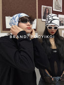 Pooyikoi Y2K Gothic Spider Pattern Wool Acrylic Knitted Hat Women Beanie Winter Warm Beanies Men Casual Skullies Outdoor - Green — 1