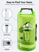 HEETA Dry Bag Waterproof Backpack with Phone Case 5L | Lemon Green — 7