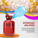 Party Factory – Helium Tank - for up to 30 assorted balloons (latex, LED & foil) – Party birthday decoration disposable gas cylinder – bendable filling valve – For decorative occasions | 1 Pack — 6