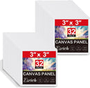 ESRICH 3x3IN Small Canvases for Painting, 32 Pack Mini Canvas Boards Cotton Painting Canvas Primed Acid Free Mini Blank Canvas Panels for Oil Paint,Watercolor,Acrylic Paint,Gouache&Tempera. | 3x3in 32pack — 1