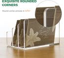 3 Compartments Clear Acrylic Mail Holder – Vertical Letter Sorter & Multifunction Desk Organizer for Bills, Documents, Notebooks – Modern Office/Home Envelope File Rack — 5