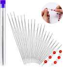 18 Pcs Collapsible Beading Needles for Seed Beads, Big Eye Beading Needle for Jewelry Making with Bottle — 1