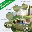Solar Powered Ceramic Bird Bath for Outdoors, 10.1" Hummingbird Solar Fountain…