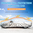 SEAZEN Car Cover with Zipper, 2 Layer Full Car Covers Waterproof/UV Protection/Snowproof/Dustproof, Universal Car Cover (Fit Sedan-Length Up to 200") — 5