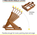 MEEDEN Heavy-Duty Tabletop Studio H-Frame Wooden Easel- Solid Beech Wood Adjustable Artists Desktop Wood Easel Table for Artist, Beginners & Teens- Holds Canvas Art up to 23" High (Walnut) — 4
