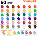 Shuttle Art Acrylic Paint, 50 Colors Acrylic Paint Set, 2oz/60ml Bottles, Rich Pigments, Water Proof, Premium for Artists, Beginners and Kids on Canvas Rocks Wood Ceramic Fabric | Regular | 2 Fl Oz (Pack of 50) — 3