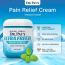 Ultra Freeze Dr Pat's Pain Relief Cream (9oz) - Muscle Rub Gel for Arthritis, Neuropathy, Foot & Joint - Cooling Sports Massage for Back, Shoulder & Knee - Menthol Analgesic for Neck & Body — 2