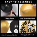 YMSZ Black and Gold Balloons Arch Kit, Graduation, New Year Balloons | Black & Gold — 4