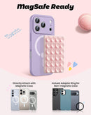 amBand Magnetic Suction Phone Mount for MagSafe Case, Silicone Octo Cup Buddy Sticky Grip Holder for iPhone, Removable Hands-Free Selfie/Video for TikTok Influencers, Women Gift, Light Pink photo 2