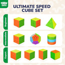STEAM Life Speed Cube Set 10 Pack Magic Cube | Includes 2x2 3x3 4x4 5x5 Speed Cube, Pyramid Cube, Megaminx Cube Puzzle Cube Bundle Collection Cube, Toys Gift for Kids & Adults — 4