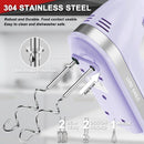 Lord Eagle Hand Mixer Electric Handheld 400W, 5-Speed Lightweight, Purple