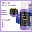 Caliart Metallic Acrylic Paint Set 24 Colors 2oz with 12 Painting Brushes | 2 Fl Oz (Pack of 24) — 3