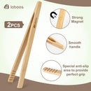 Magnetic Bamboo Toaster Tongs (Set of 2), 10.2-Inch Extra-Long Kitchen Tongs with Rebound-Construct & Anti-Slip… — 6