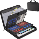 ENGPOW Accordion File Organizer, Fireproof Expanding File Folder with 13 Pockets Document Organizer with Handle & Labels, Portable Home Travel Safe Storage for Letter A4 Files and More, Black — 1