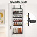 BUKFEN 6-Tier Adjustable Metal Shoe Rack, Over Door & Wall Mount Organizer — 3