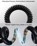 2 Pack USB C Coiled Cable, Fast Charging USB to USB C Cord for iPhone 16/16 Pro Max, Samsung Galaxy S24, Moto G8, Google Pixel, Retractable for Car 4