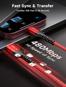 JSAUX for iPhone 18 17 Pro Charger Cable, 6.6ft/2-Pack USB to USB C-Red 7