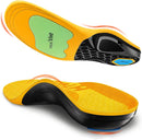 Work Orthotic Insoles for Standing All Day-240+ lbs Heavy Duty High Arch Support Boots Inserts Men Women, Comfort Dual PORON Cushioning for Plantar Fasciitis Relief, Flat Feet, Heel Pain - Yellow — 1