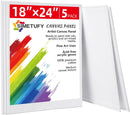 Simetufy 18 x 24 inch 5 Pcs Large Canvas Panels, Flat Painting Boards | 18"x24" — 1