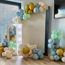 Jobkoo Sage Green Dusty Blue Balloons, 12 Inch Retro Slate Light Blue Olive Green White Sand Beige Nude Eucalyptus Latex Balloon for Boho Rabbit Birthday Wedding Toy Baby Shower Woodland Party Decor | Retro Blue Green — 6