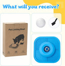 Slow Feeder Dog Bowls & Lick Mat for Liquid and Thick Treat, Anti-Slip Dog Lick Bowl with Interactive Rolling Ball, 5/6 Cup Pup Licking Toy for Large Medium Small Dogs and Cats-Large Blue — 8