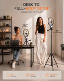 SENSYNE Ring Light with Stand, 50" Phone Tripod with Wireless Remote photo 5