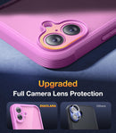 Diaclara Designed for iPhone 16 Case, Upgraded [Full Camera Protection] Full Body Rugged Bumper Case with Built-in Screen Protector, Rose Pink — 6