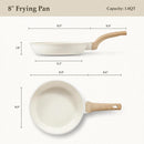 CAROTE 8 Inch Non Stick Frying Pan, Cream White Granite Skillet