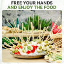 100PCS Cocktail Picks, Fancy Picks for Appetizers, Decorative Skewers for Appetizers Drinks Party Fruit, 6 Inch Long Wooden Bamboo Paddle Food Sticks Charcuterie Boards Accessories | 6 inch & paddle/100pcs | YellowBamboo — 6
