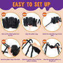 JOYIN Halloween Outdoor Decorations Giant Spider, 5 Ft Large Spider for Yard Lawn Garden Patio Scary Halloween Outside Decor, Indoor Haunted House Prop and Home Party Decor, Black — 5