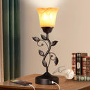 Touch Control Leaf Vintage Table Lamp with 3-Way Dimmable 2 USB C+A Ports — 2