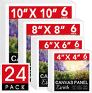 ESRICH 24Pack Canvas for Painting, 6pcs Each of 4x4, 6x6, 8x8, 10x10 Canvas Boards for Painting, Art Supplies of Blank Canvas for Adults&Kids, Pre-Primed Painting Canvas for Acrylic, Oil & Watercolor | 24 Pack(4x4 6x6 8x8 10x10) — 1