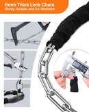 Sportneer Bike Lock: 5 Digit Combination High Security Anti Theft Bike Chain Lock - 3.2/3.6/4ft Heavy Duty Keyless Bicycle Lock for Bike, Motorcycle, Scooter, Door & Gate - 4/6mm Thick, Easy to Use — 4