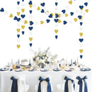 Navy-Blue White Gold Party Decorations - 52ft Paper Heart Garland Men Birthday Banner Graduation Decoration Wedding Streamers Bridal Boy Baby Shower Hanging Decor HongTongTong — 3