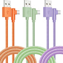 OCEEK USB-A to USB-C Right-Angle Cable 3Pack 6FT, Nylon Braided 1