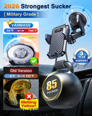 VANMASS【85+LBS Strongest Suction & Military-Grade Ultimate Car Phone Mount【Patent Safety Certs】 Cell Phone Holder for Dash Windshield Vent for iPhone 18 17 Pro Max Automobile Interior Sets, Ink Black photo 4